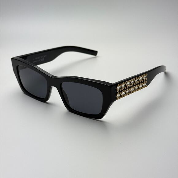 BRAND NEW Givenchy Sunglasses GV40077I 01A Shiny Black and Studs/Grey Women main image 7